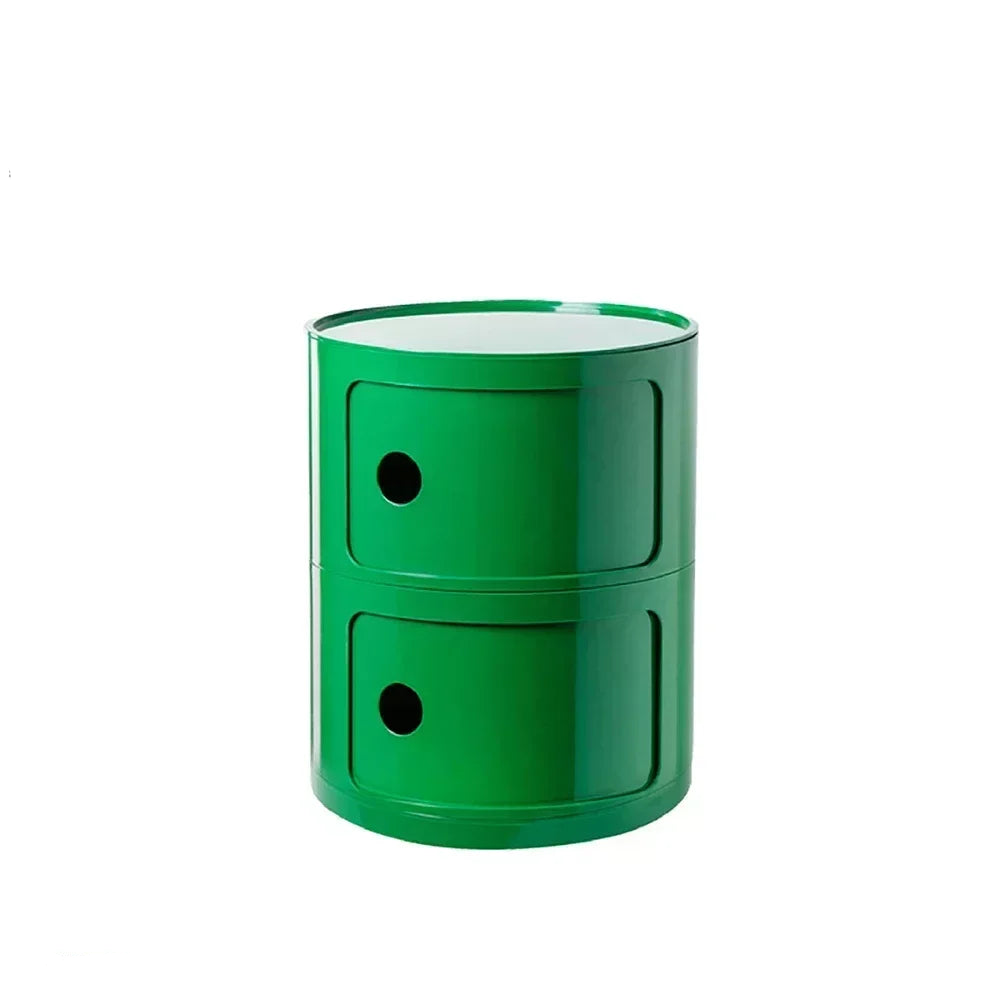 Minimalist Green Nightstands - Mid Century Round Coffee Tables with Storage - image 2