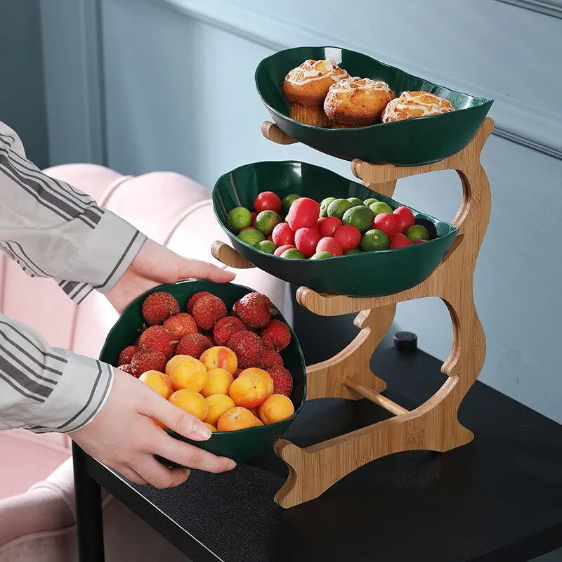 NNEOBA Wooden Table Plates with Floor Partition