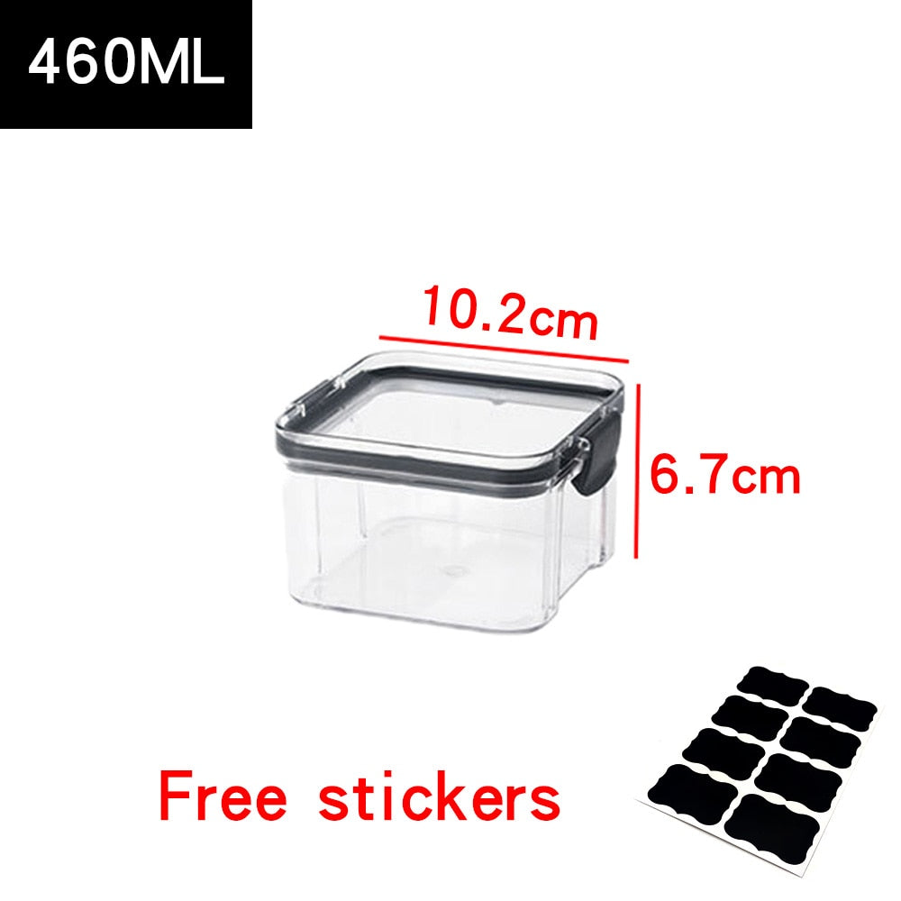 NNEOBA Food Storage Containers Kitchen Storage Organization Kitchen Storage Box Jars Ducts Storage for Kitchen PET Food Storage Box Lid-3