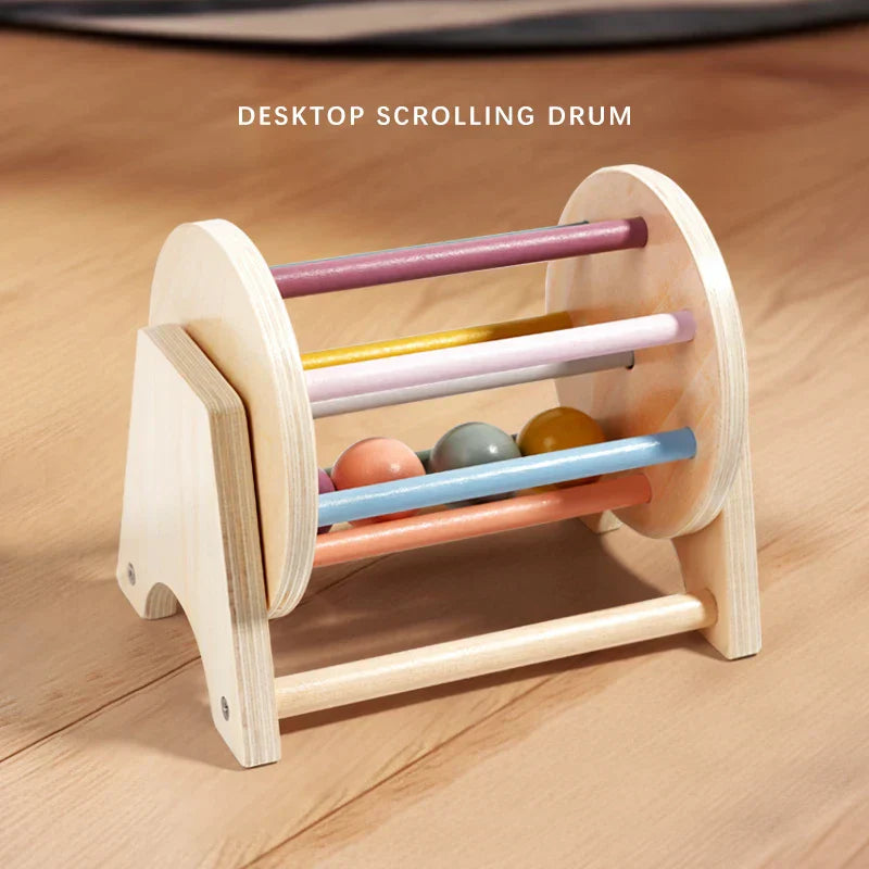 Montessori Wooden Spinning Infant Drum - image 2