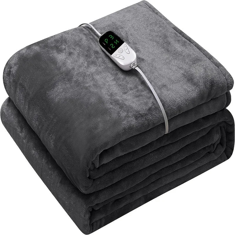 NNEOBA Double-Sided Flannel Electric Blanket with 6 Heating Levels & 5 Timing Options