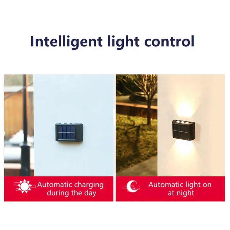 NNEOBA 10PCS Waterproof Solar Wall Lamp – Outdoor Up & Down Light