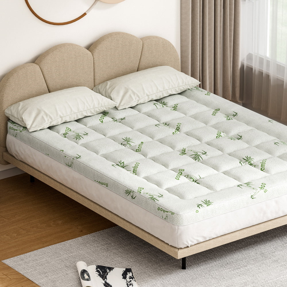 Giselle Bedding Mattress Topper Pillowtop Bamboo 7.5cm Queen - image 5