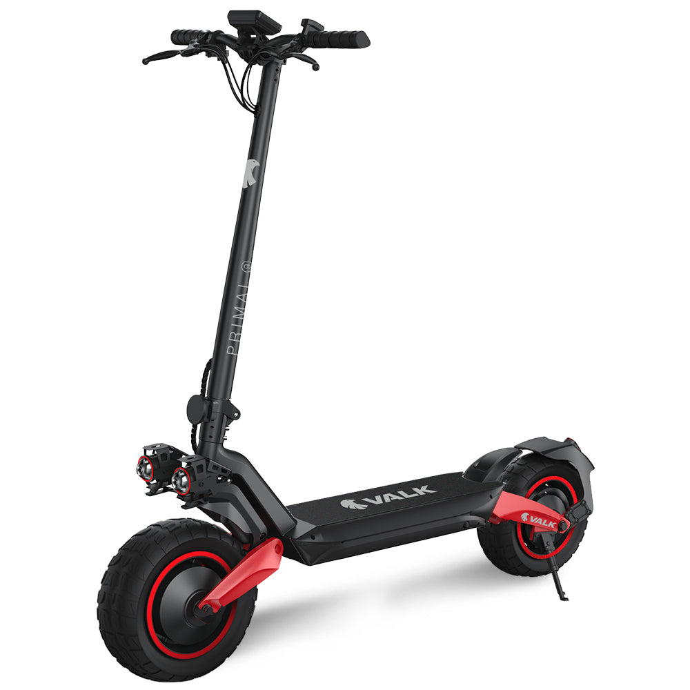 Primal 9 Electric Scooter 1600W Dual Motor All-Terrain Off Road Lithium 60km Range-Black/Red