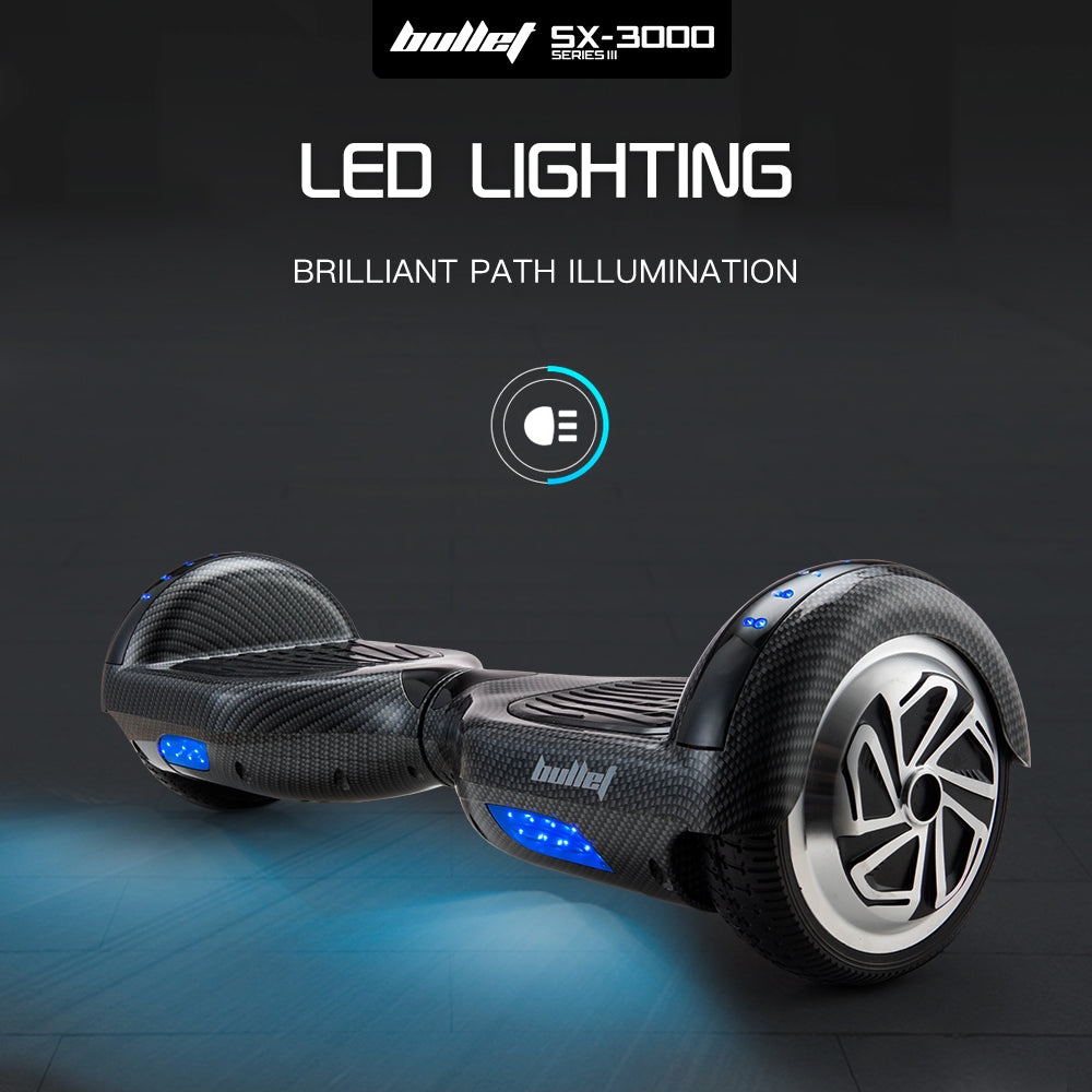 Gen III Hoverboard Scooter 6.5 Wheels-Colour LED Lighting-Carry Bag-Carbon Fiber style - image 2