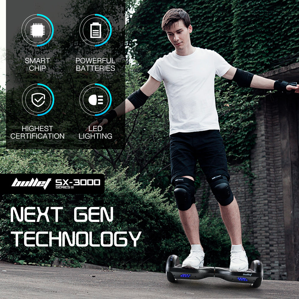 Gen III Hoverboard Scooter 6.5 Wheels-Colour LED Lighting-Carry Bag-Carbon Fiber style - image 5