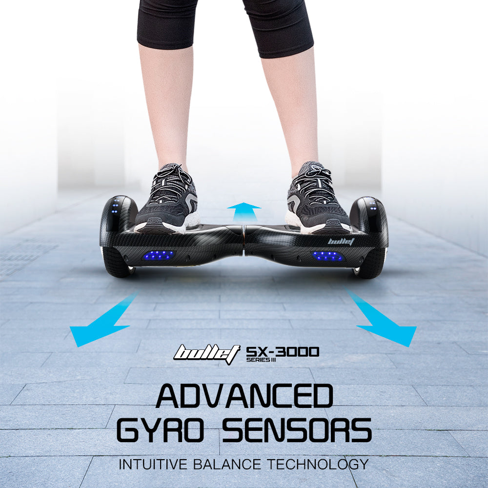 Gen III Hoverboard Scooter 6.5 Wheels-Colour LED Lighting-Carry Bag-Carbon Fiber style