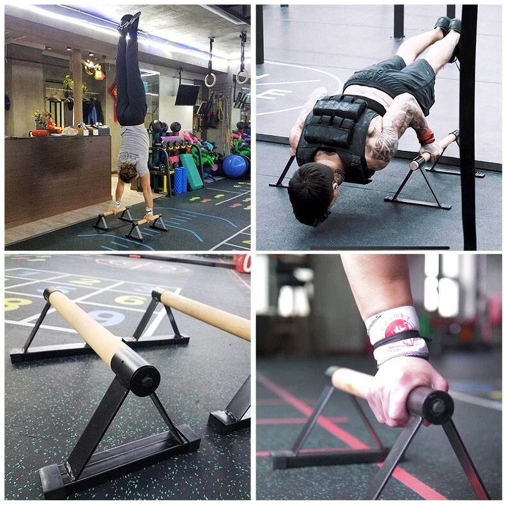 1 Pair Parallettes Set Push-up Parallel Bar Stretch Double Rod Stand Fitness - image 5