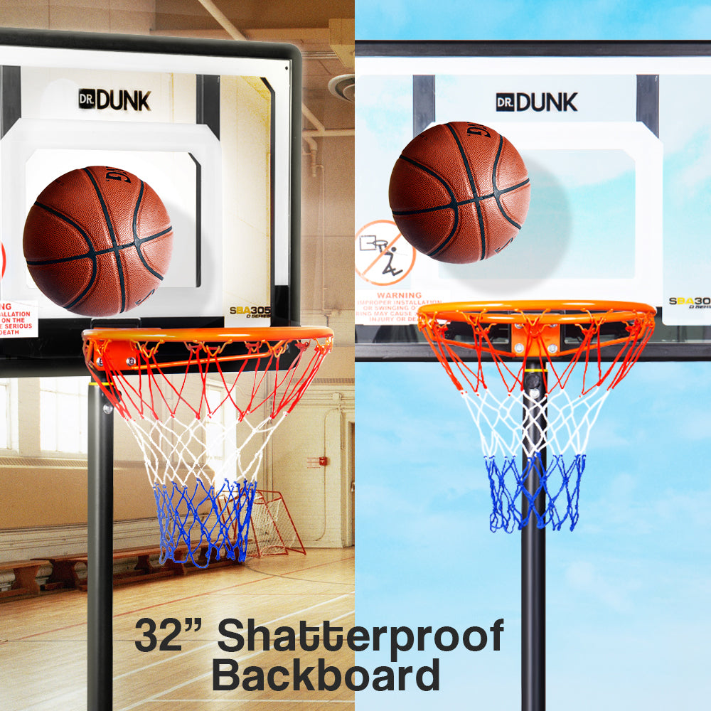 NNEDSZ Dr.Dunk Adjustable Basketball Stand System Kids Hoop Portable Height Rim Ring
