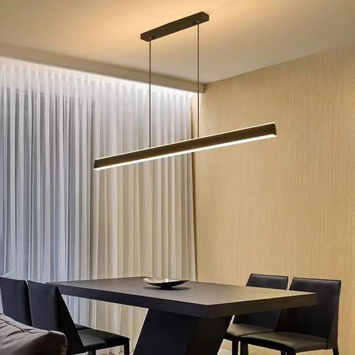 NNEDSZ Modern Minimalist Trapezoid Pendant Light Adjustable LED Bar Light White