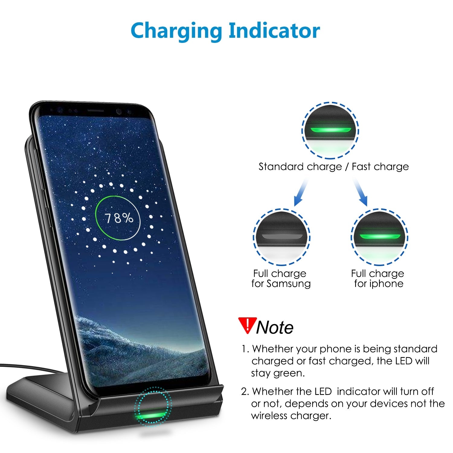 T524-S QI Fast Wireless Charger Stand - image 2
