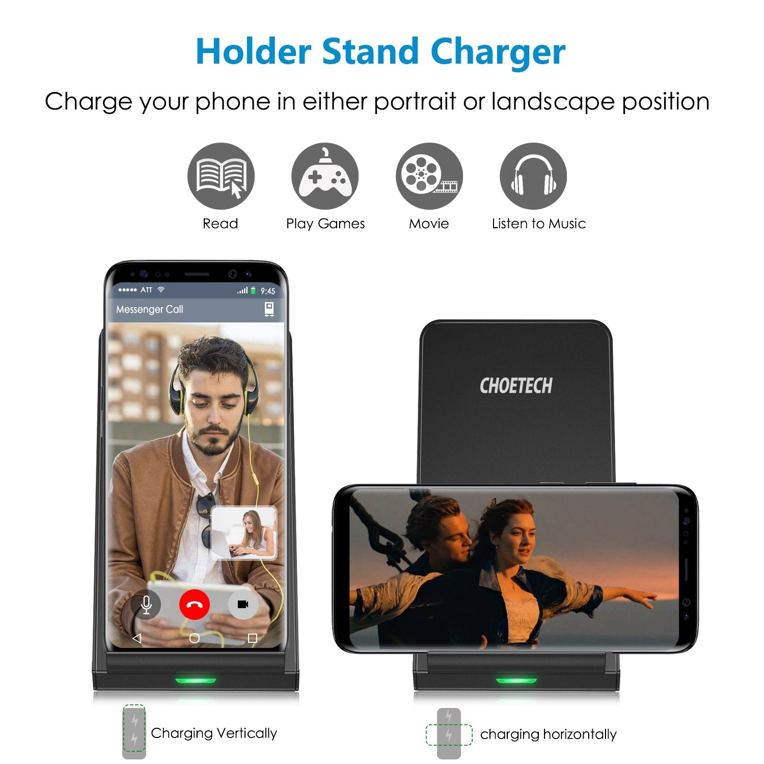 T524-S QI Fast Wireless Charger Stand - image 3