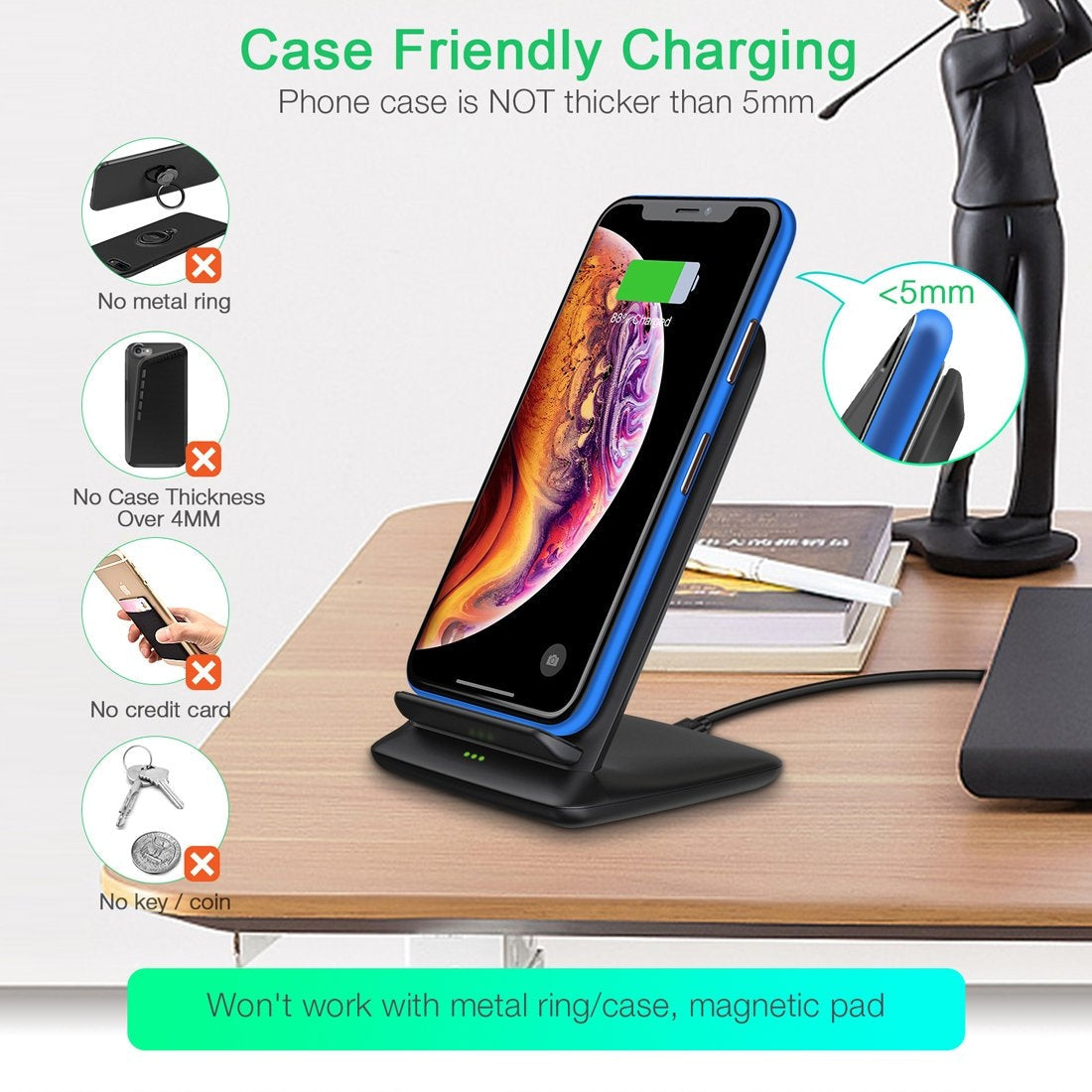T555-S 15W Wireless Charger Stand - image 3