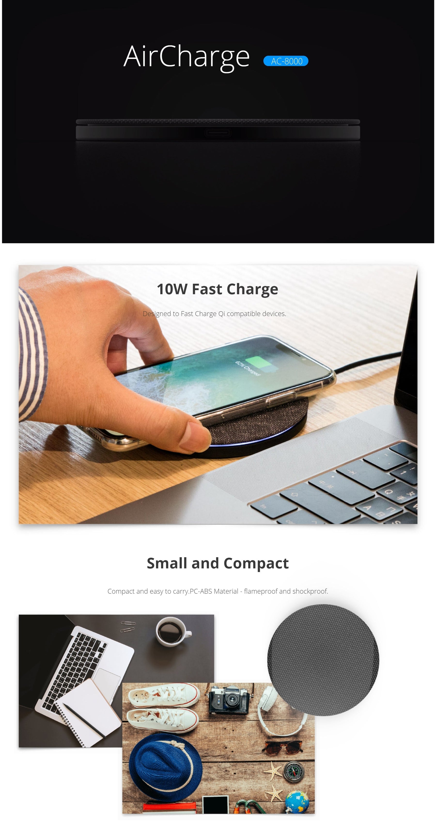 Photofast AirCharge Qi Compatible 10W Fast Charge (SKU:AC8000) - image 2