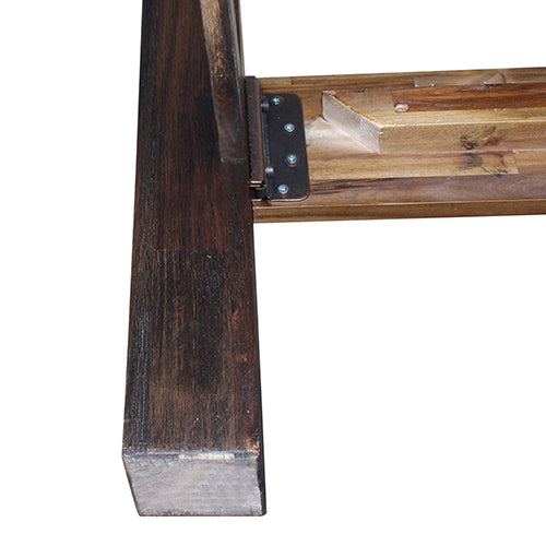 NNEDSZ Frame Double Size in Solid Wood Veneered Acacia Bedroom Timber Slat in Chocolate