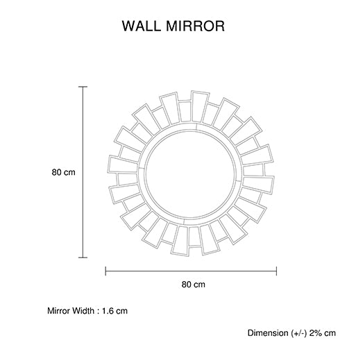NNEDSZ Wall Mirror MDF Silver Clear Image Lightweight MRR-02