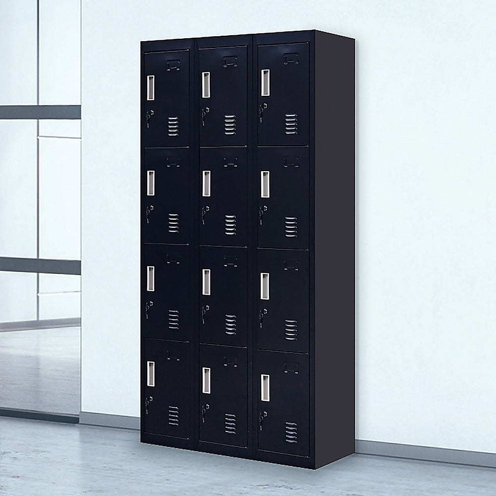 NNEDSZ 12-Door Locker for Office Gym Shed School Home Storage - Standard Lock with Keys-1