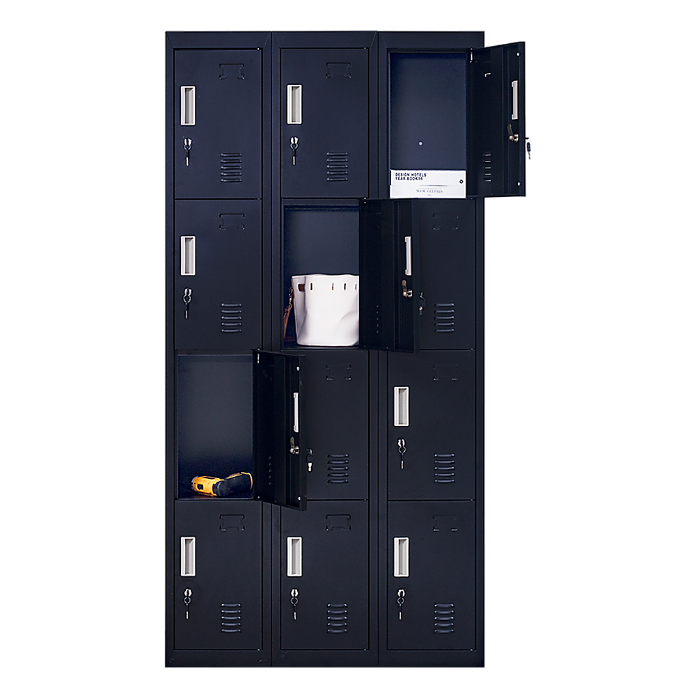 NNEDSZ 12-Door Locker for Office Gym Shed School Home Storage - Standard Lock with Keys-3