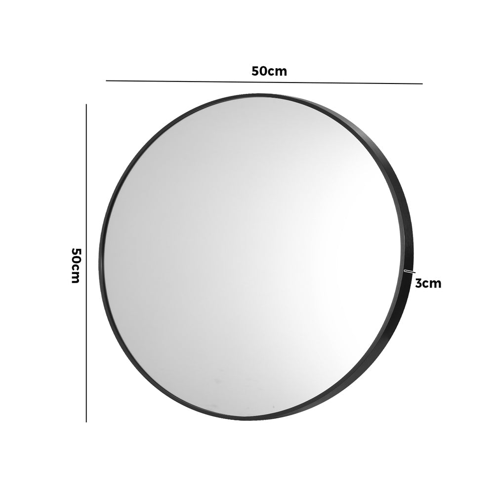 NNEED Wall Mirrors Round 50cm Black