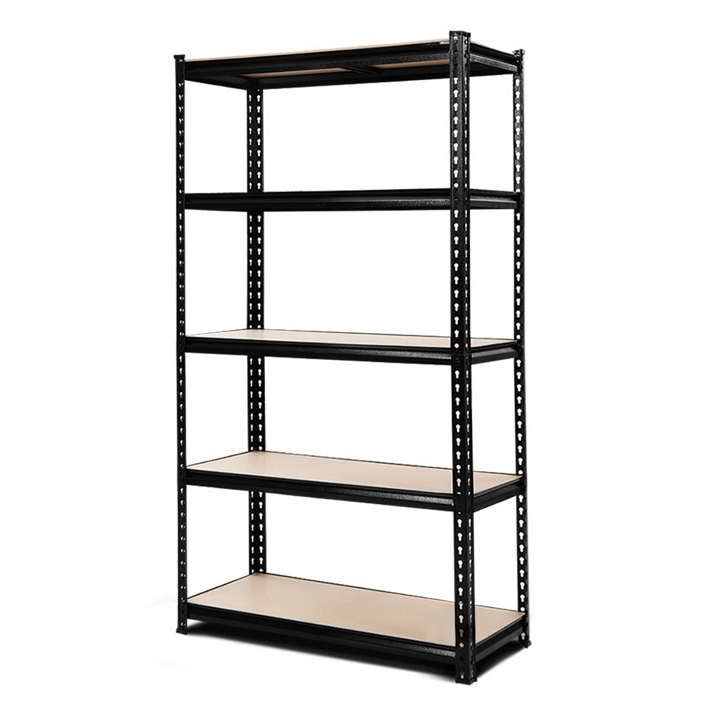 1.8M 5-Shelves Steel Shelving Racking Garage Storage Rack Black