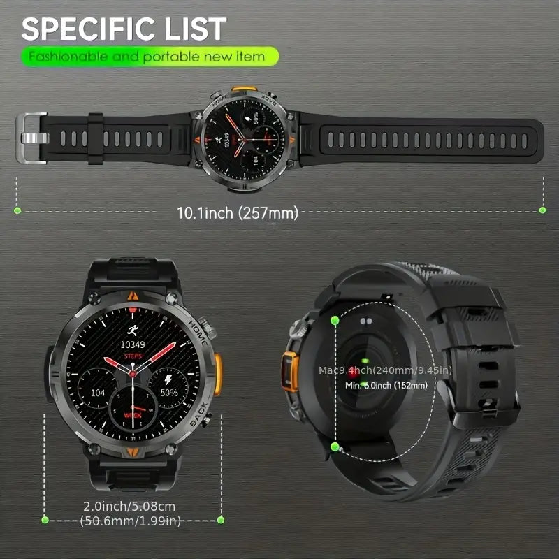 Smart Watch with Flashlight:Wireless Activity Tracker - Black/Orange - image 3