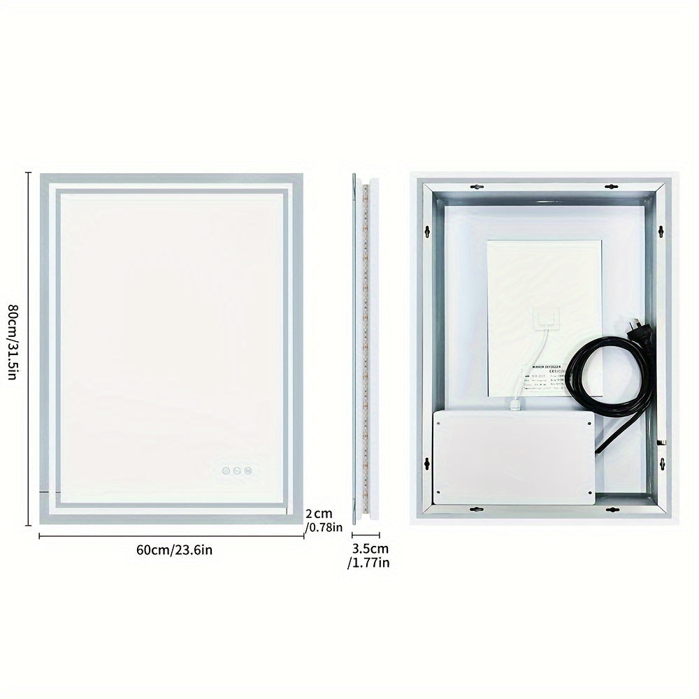 NNETMWF LED Backlit Bathroom Mirror 600x800mm