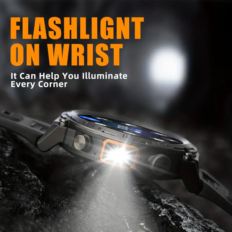 Smart Watch with Flashlight:Wireless Activity Tracker - Black/Orange - image 5
