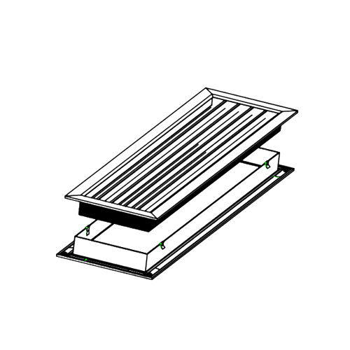 Pack of 4 Ductsure Door Relief Vent Grille Aluminium DG-A 300200