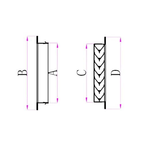 Pack of 4 Ductsure Door Relief Vent Grille Aluminium DG-A 300200