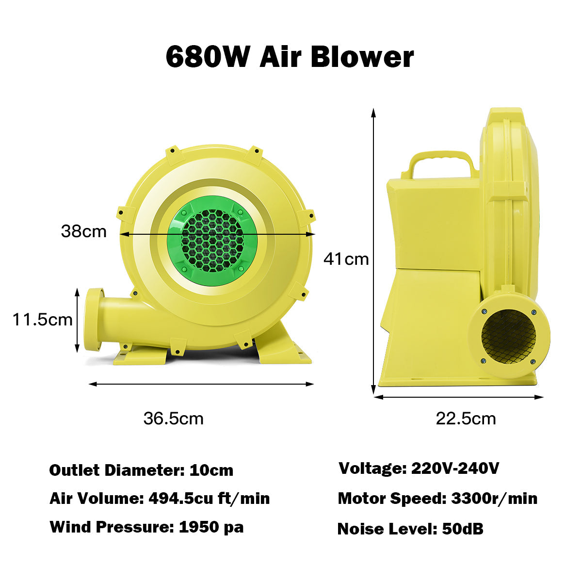 NNECW 480W Electric Air Fan Blower for Inflatable Bounce House