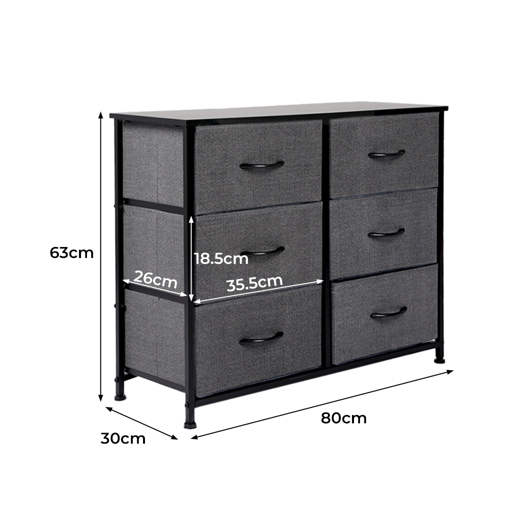 Levede Storage Cabinet Tower Chest Dark Grey-1