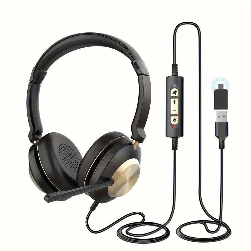 USB Wired Headset with Noise-Canceling Mic - image 2