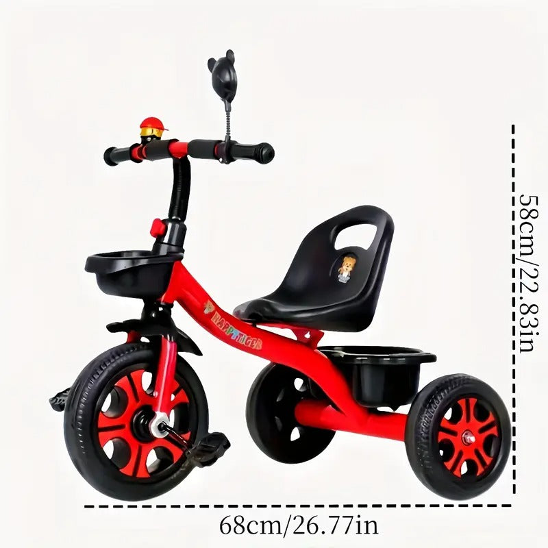 3-Wheel Kids Red Tricycle Stainless Steel Bike - image 4
