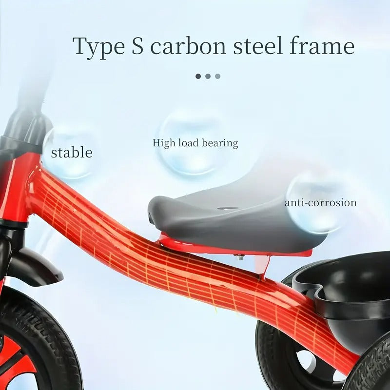 3-Wheel Kids Red Tricycle Stainless Steel Bike - image 5