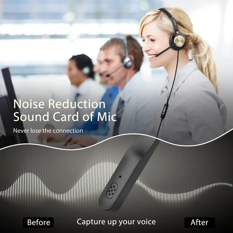USB Wired Headset with Noise-Canceling Mic - image 4
