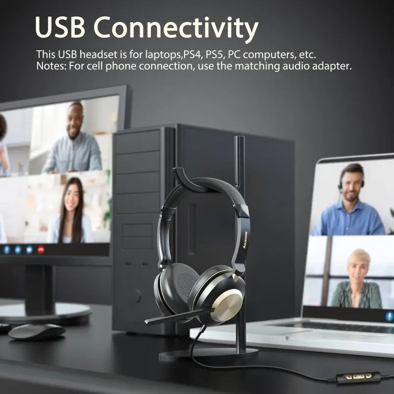 USB Wired Headset with Noise-Canceling Mic - image 5