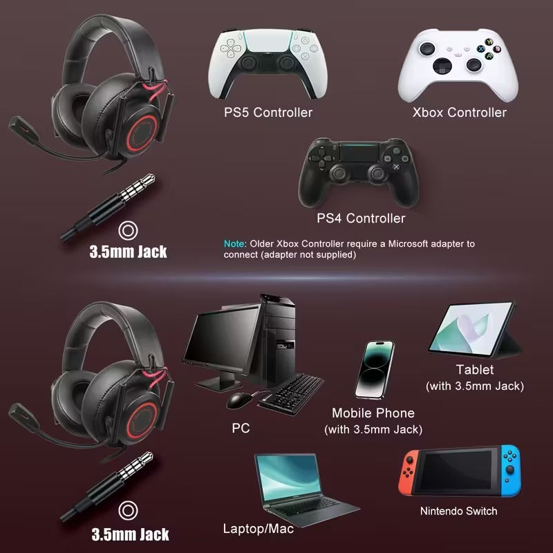 Gaming Headset with Mic Wired Over-Ear - image 4