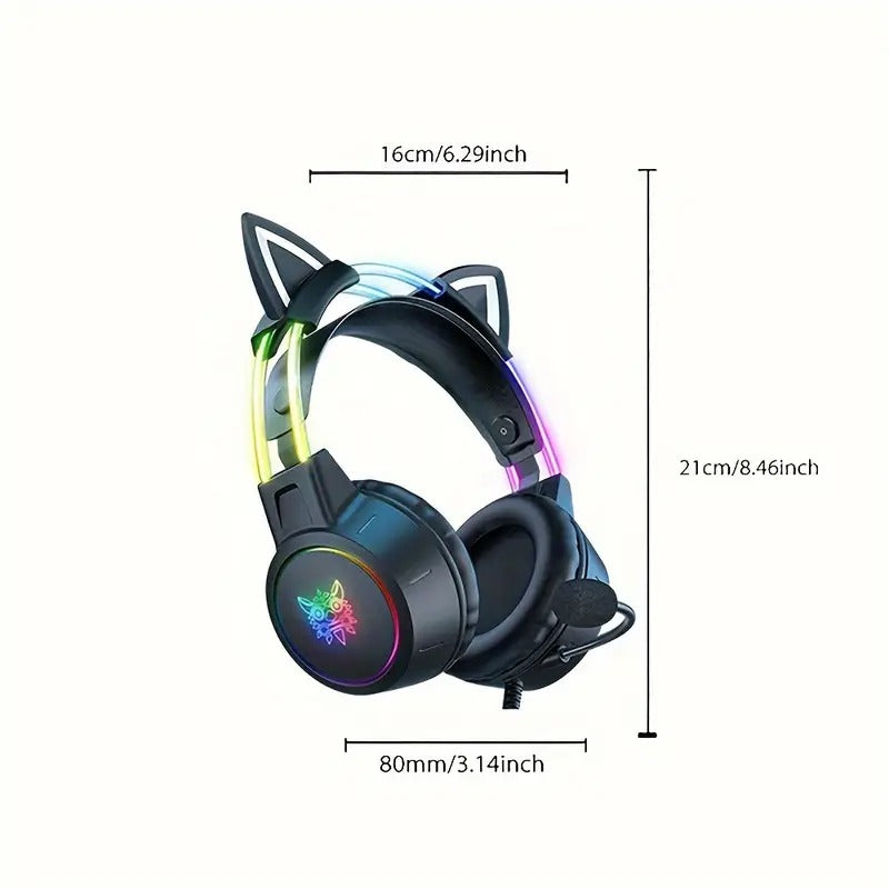 Gaming Headset with Detachable Cat Ear Microphone - image 5
