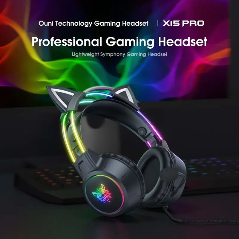 Gaming Headset with Detachable Cat Ear Microphone - image 2