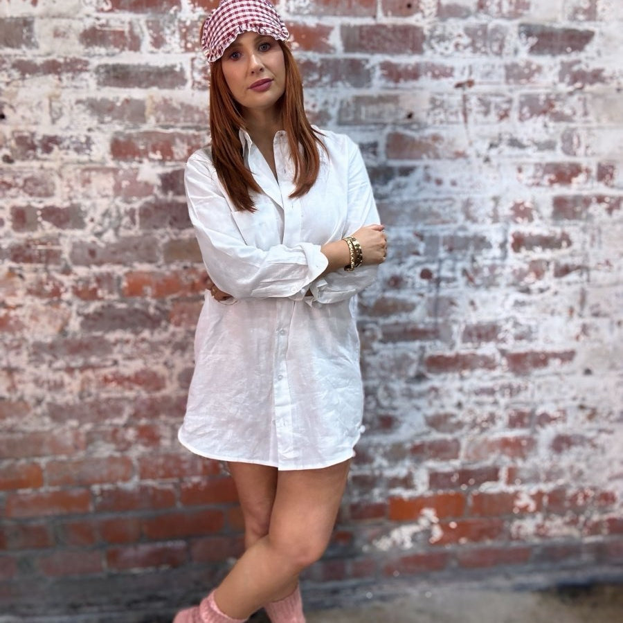 Nightshirt in White Linen - image 4