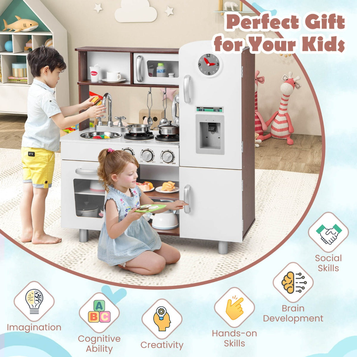 Pretend Play Kitchen Toy with Realistic Sounds and Lights - image 3
