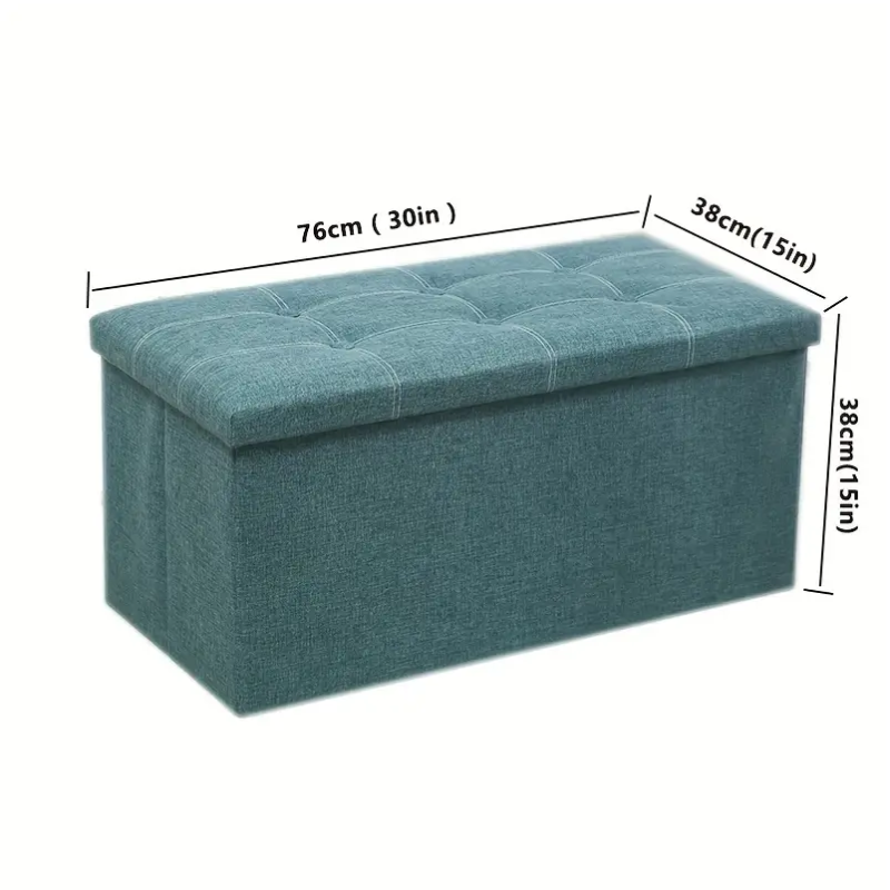 Linen Foldable Storage Stool Chair Box - image 2