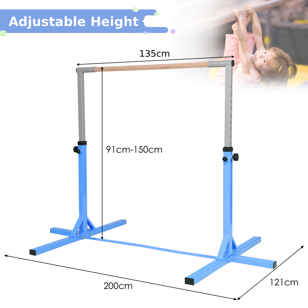Gymnastics Training Bar with Non-slipping Rubber Pads for Indoor - image 5