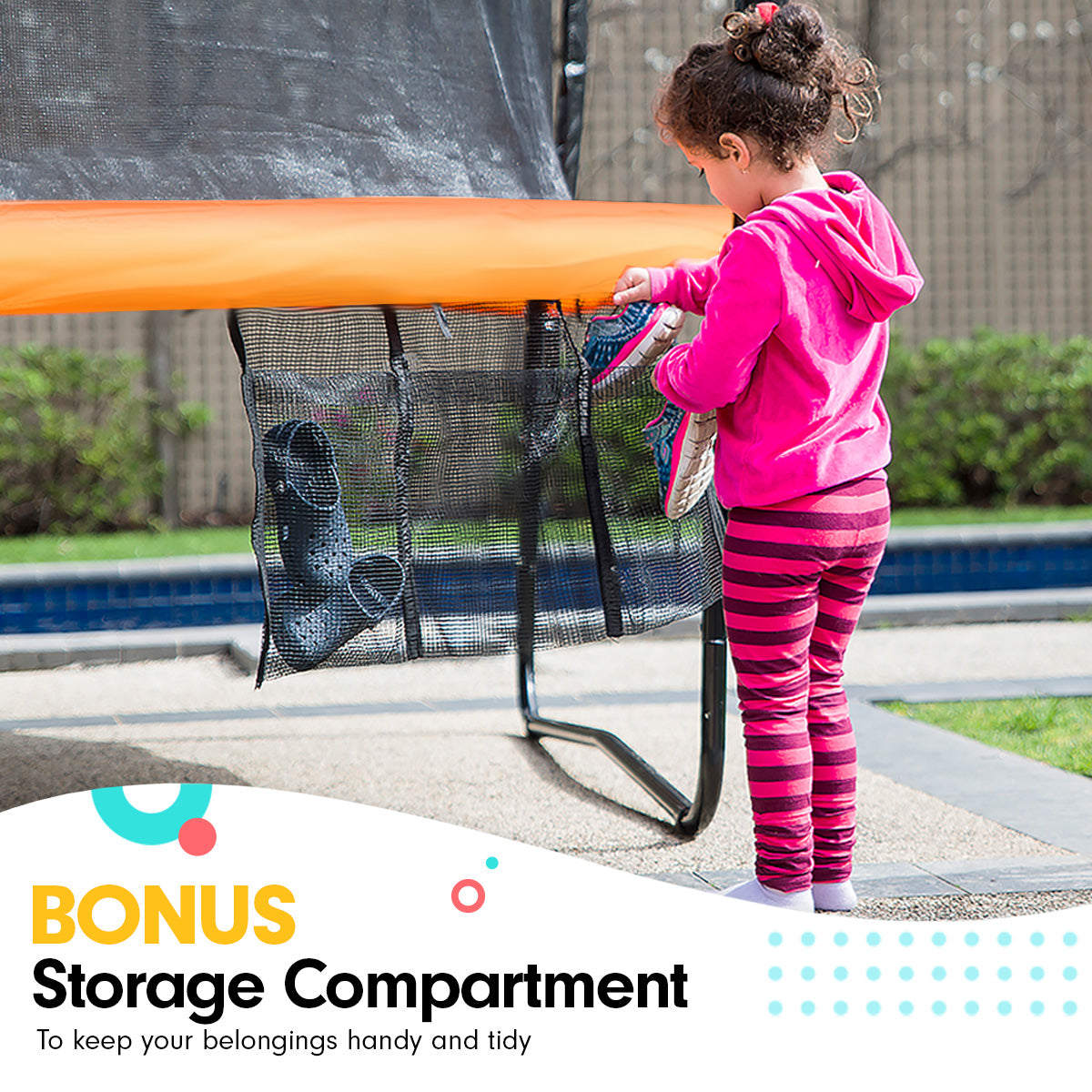 NNEDPE Kahuna Trampoline 14 ft with  Roof- orange