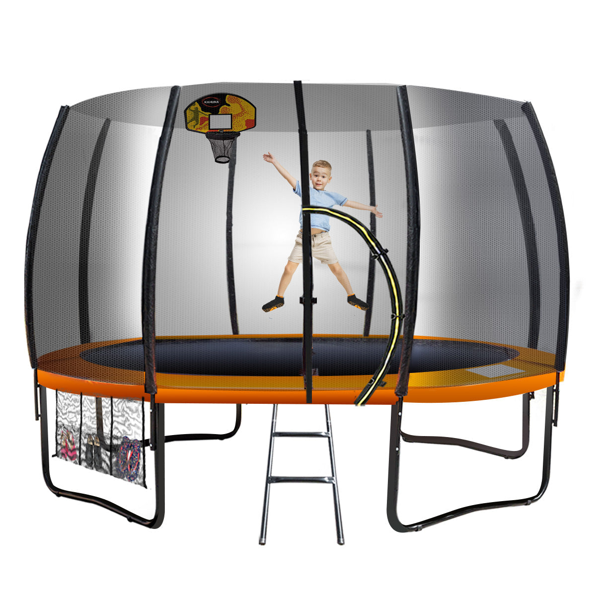 NNEDPE Kahuna 12ft Springless Trampoline with Basketball Set